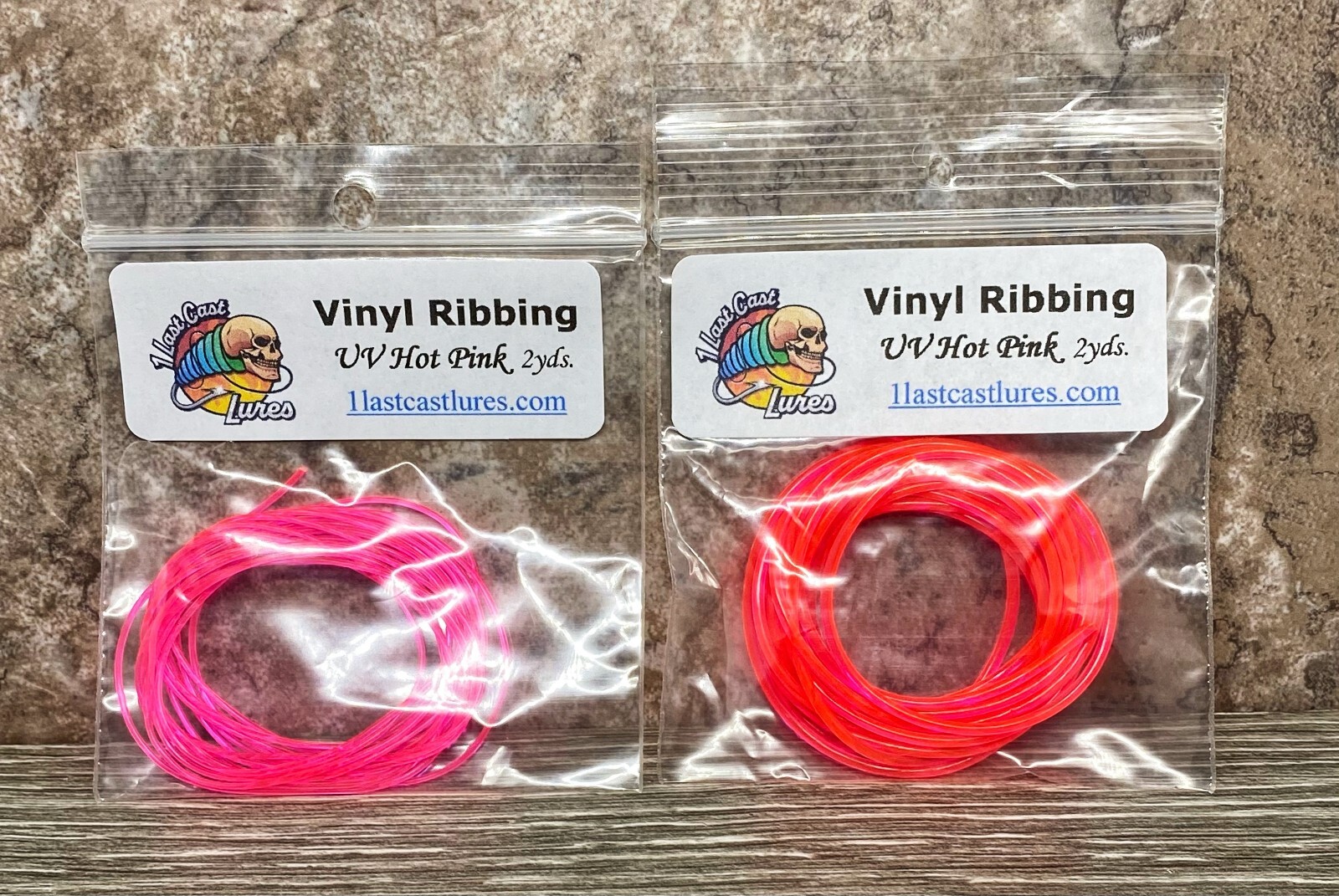 UV Hot Pink Vinyl Ribbing 2yds  1 Last Cast Lures