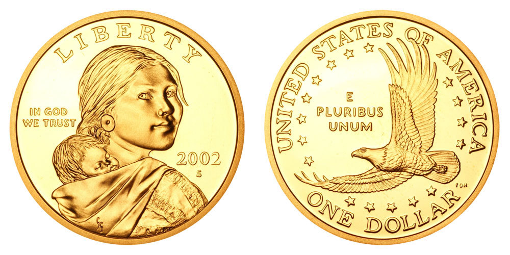 2002 S GEM BU Proof Sacagawea Golden Dollar Brilliant Uncirculated PF COIN #8213