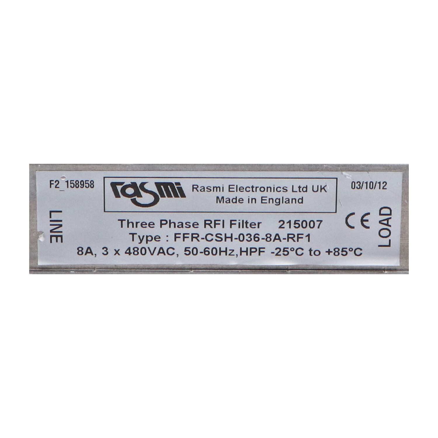Rasmi Electronics FFR-CSH-036-8A-RF1 Used UMP