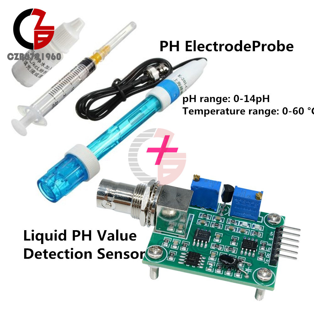 BNC Electrode Probe Hydroponic PH Aquarium+Liquid PH Value Detection Sensor