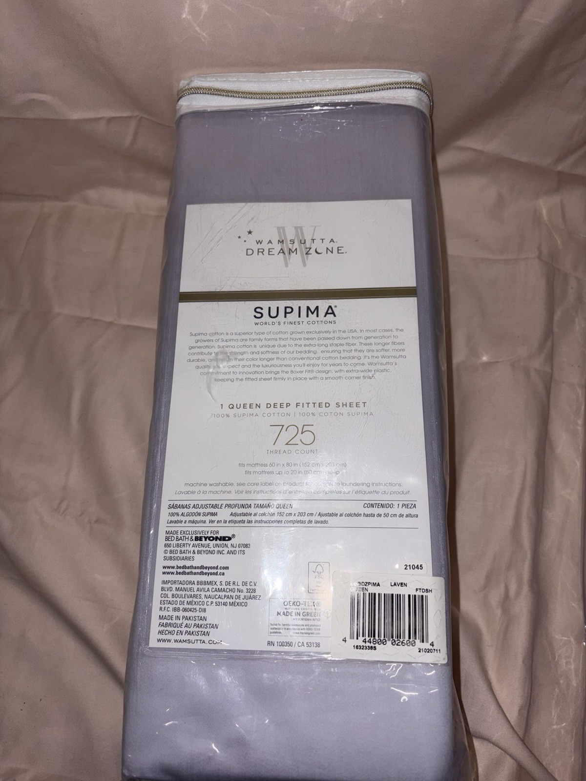RARE BNWT WAMSUTTA DREAM ZONE 725 THREAD COUNT LAVENDER QUEEN SHEET SET