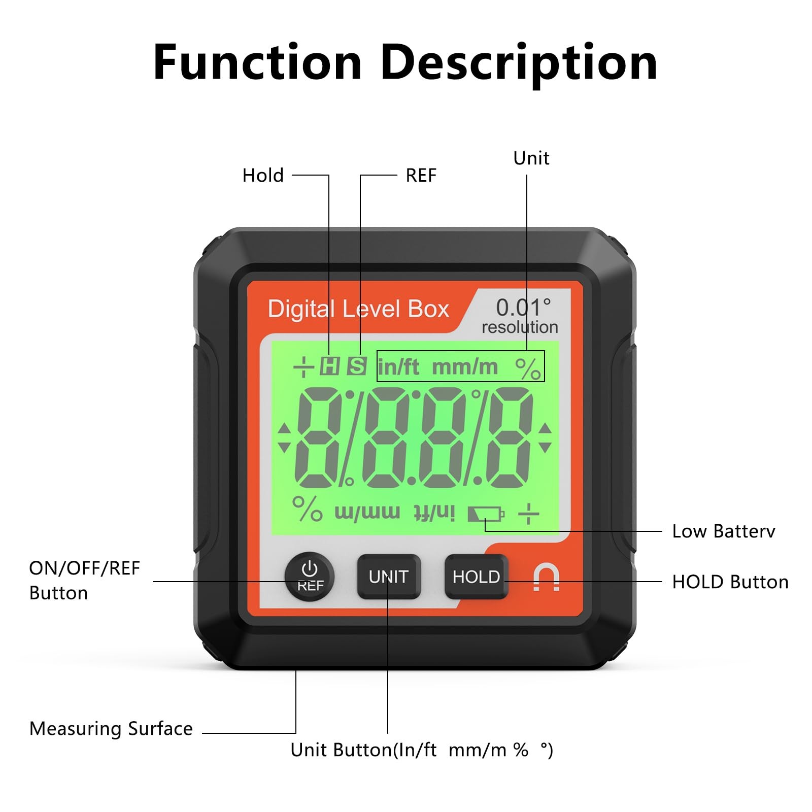 Digital Angle Finder Magnetic Angle Gauge LCD Digital Level tool Protractor I...