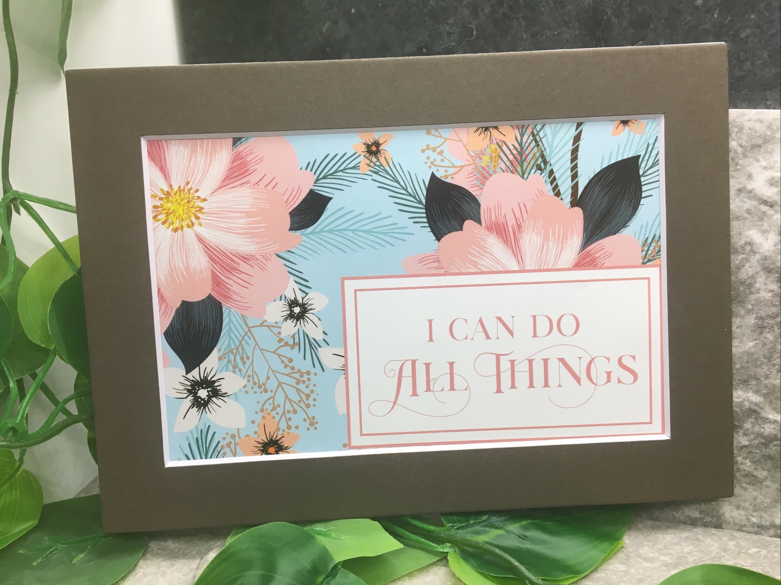 New Handmade 5x7 (Matted 4x6) Inspirational Spiritual Floral Free Ship 557