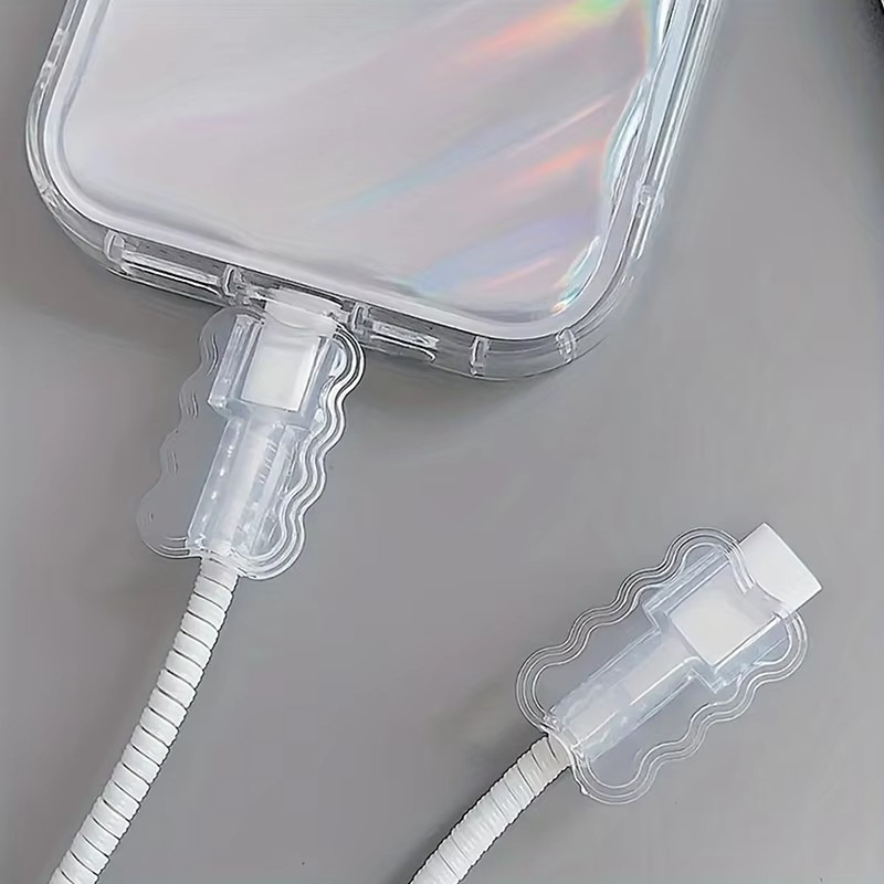 10x Transparent Data Cable Protector Cable Winder Anti-Breakage Cord Saver Wire