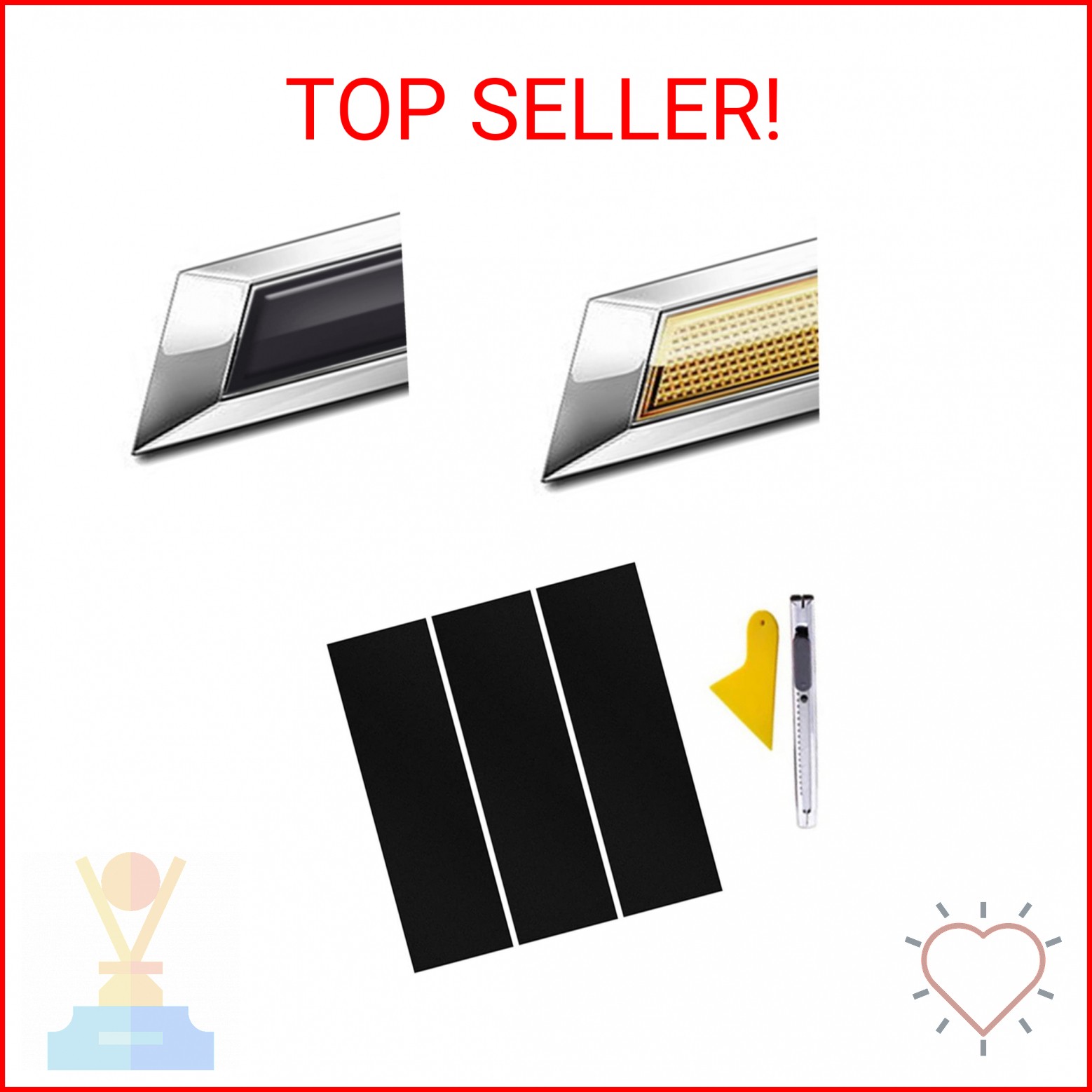 LANZMYAN Compatible with Bowtie Logo Wrap Stickers Cut-Your-Own Emblem Overlay D