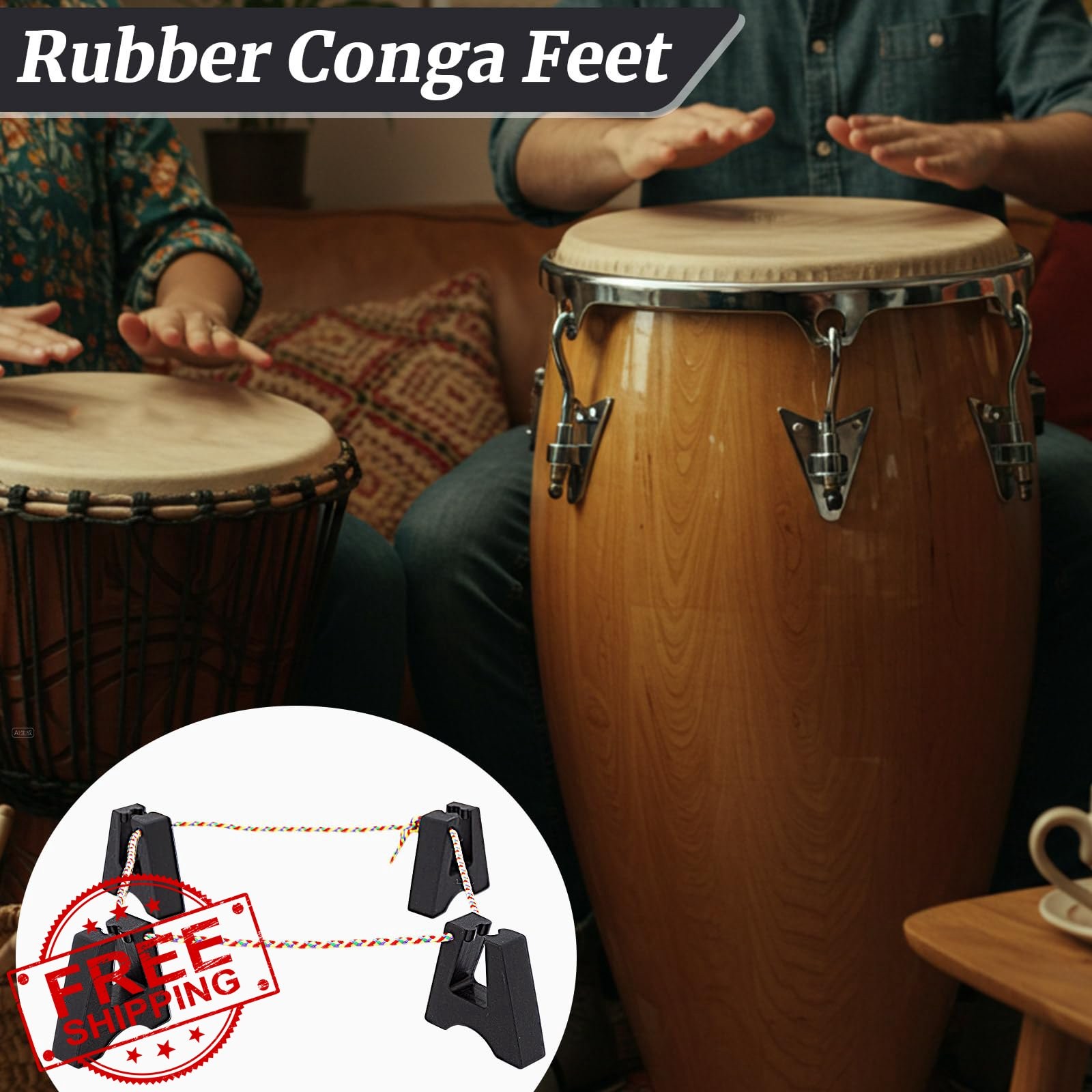Boao conga stand drum feet risers 2-set