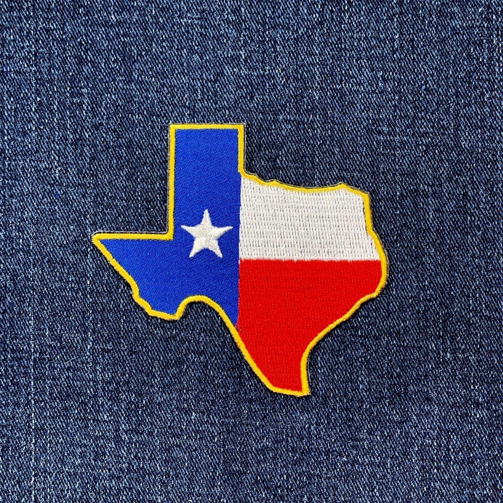 Texas Patch - Embroidered TX Flag & Map Badge 3-1/8" (Iron On)