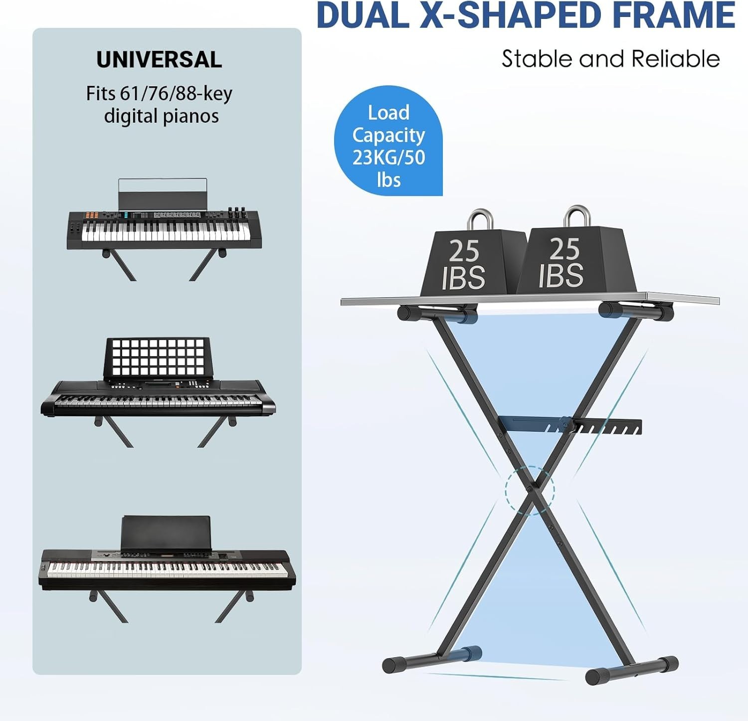 Universal Keyboard Stand, 100 lb Capacityt**
