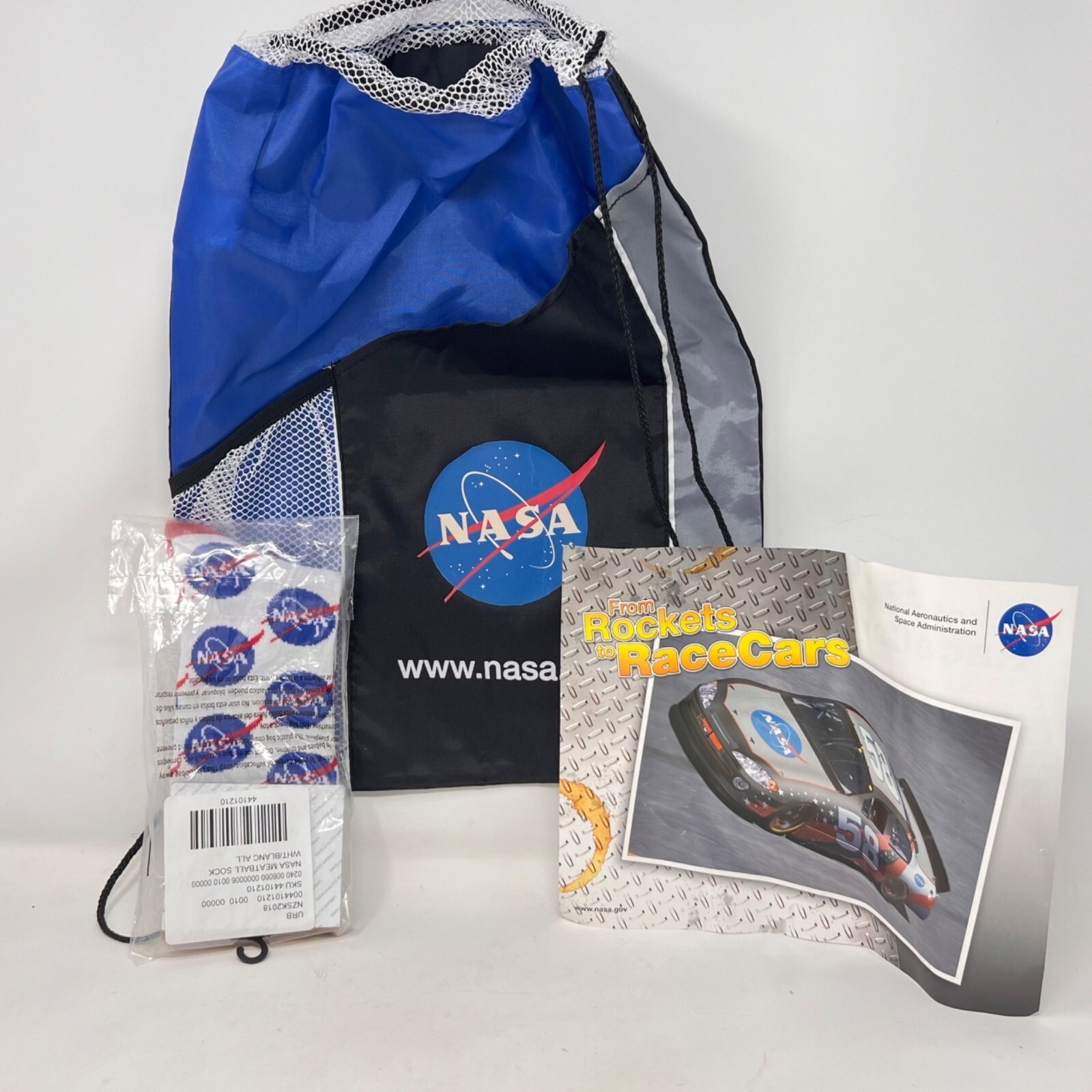 Nasa Drawstring Bag, Postcard  and Socks Set