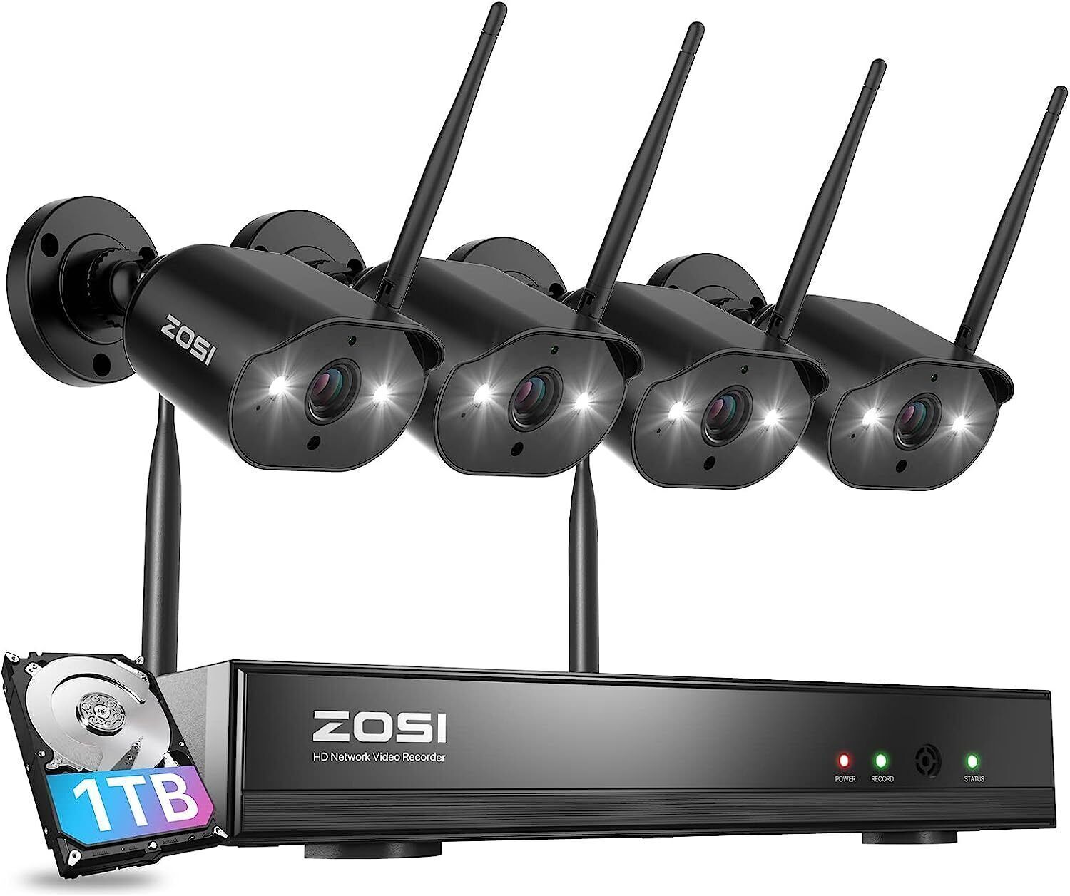ZOSI 3MP Wireless IP Security Camera System AI Human Detection Waterproof Audio