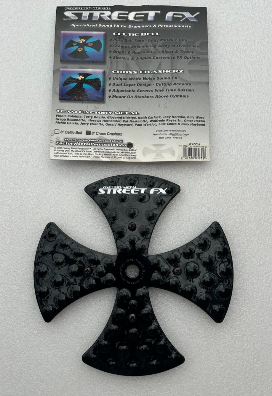 Factory Metal Percussion Street FX Cross Crasherz 8'' Made in USA