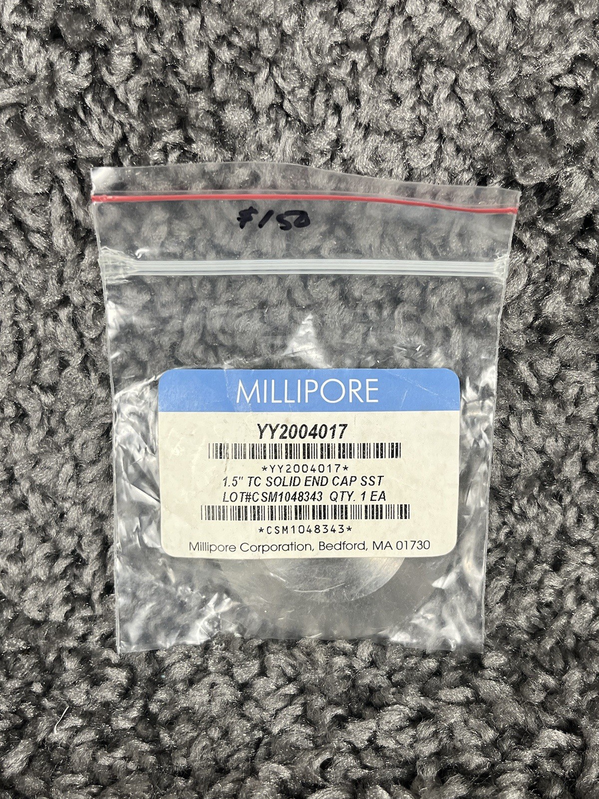 Millipore YY2004017 1.5" TC Solid End Cap SST New
