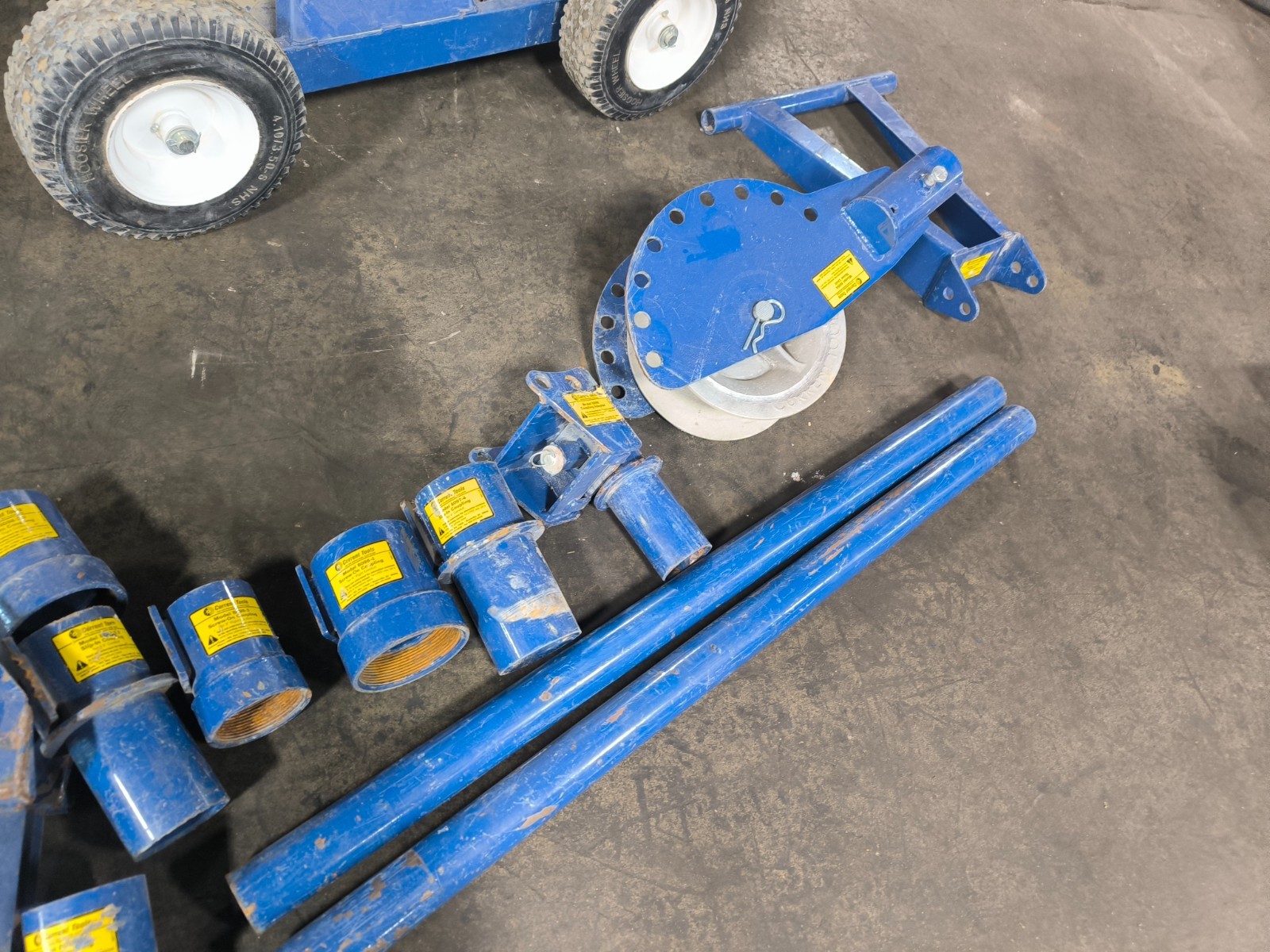 Current Tools Cable Puller System Carriage Reel Stand Coupling Accessories Blue