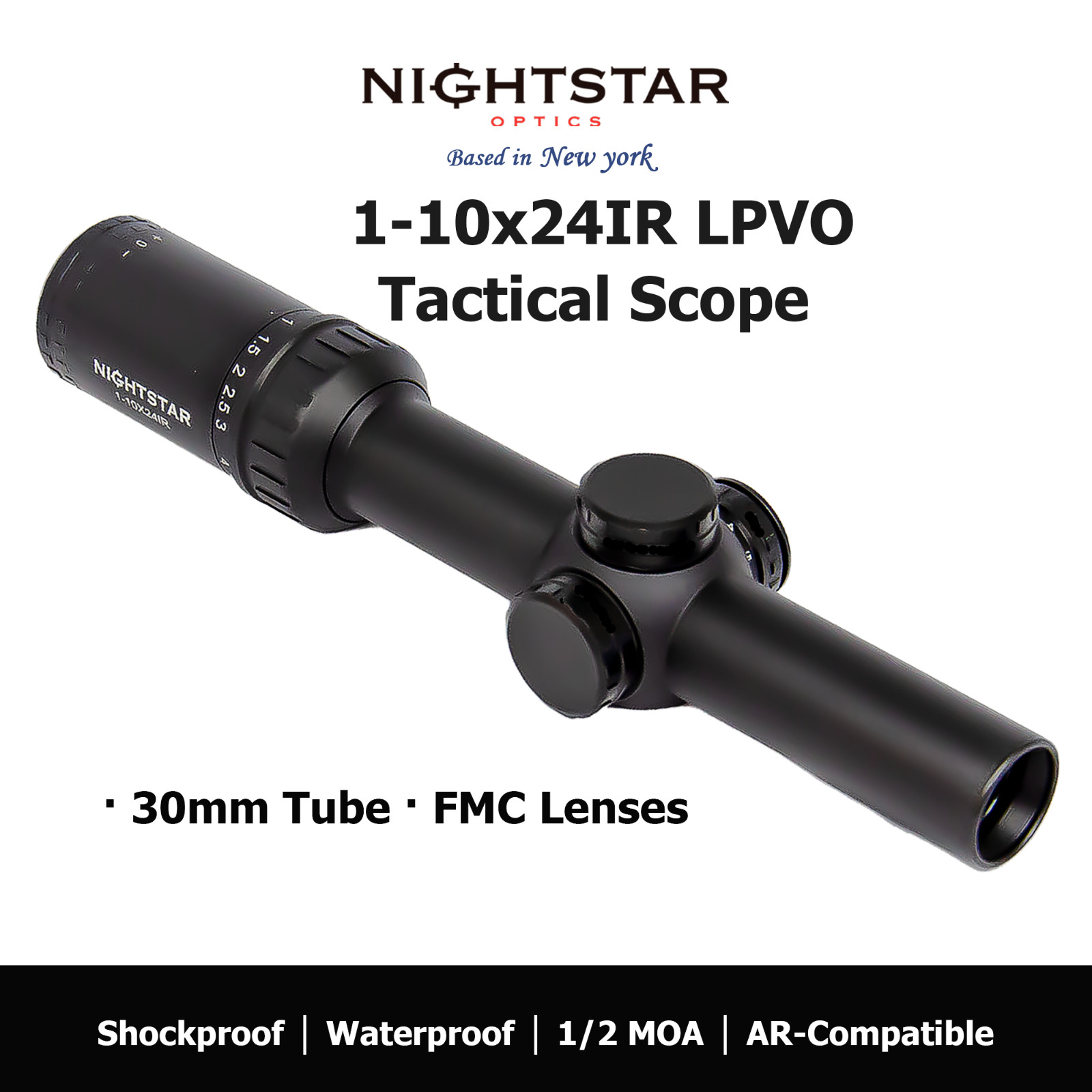 1-10x24 IR LPVO Rifle Scope丨Hunting Home Defence 丨Illuminated Reticle丨30mm Tube