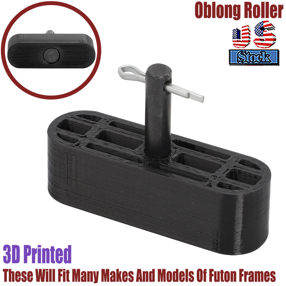 Futon Frame Oblong Roller Sold Each ,Slider Glider Dowel Hardware Part 3D ABS US
