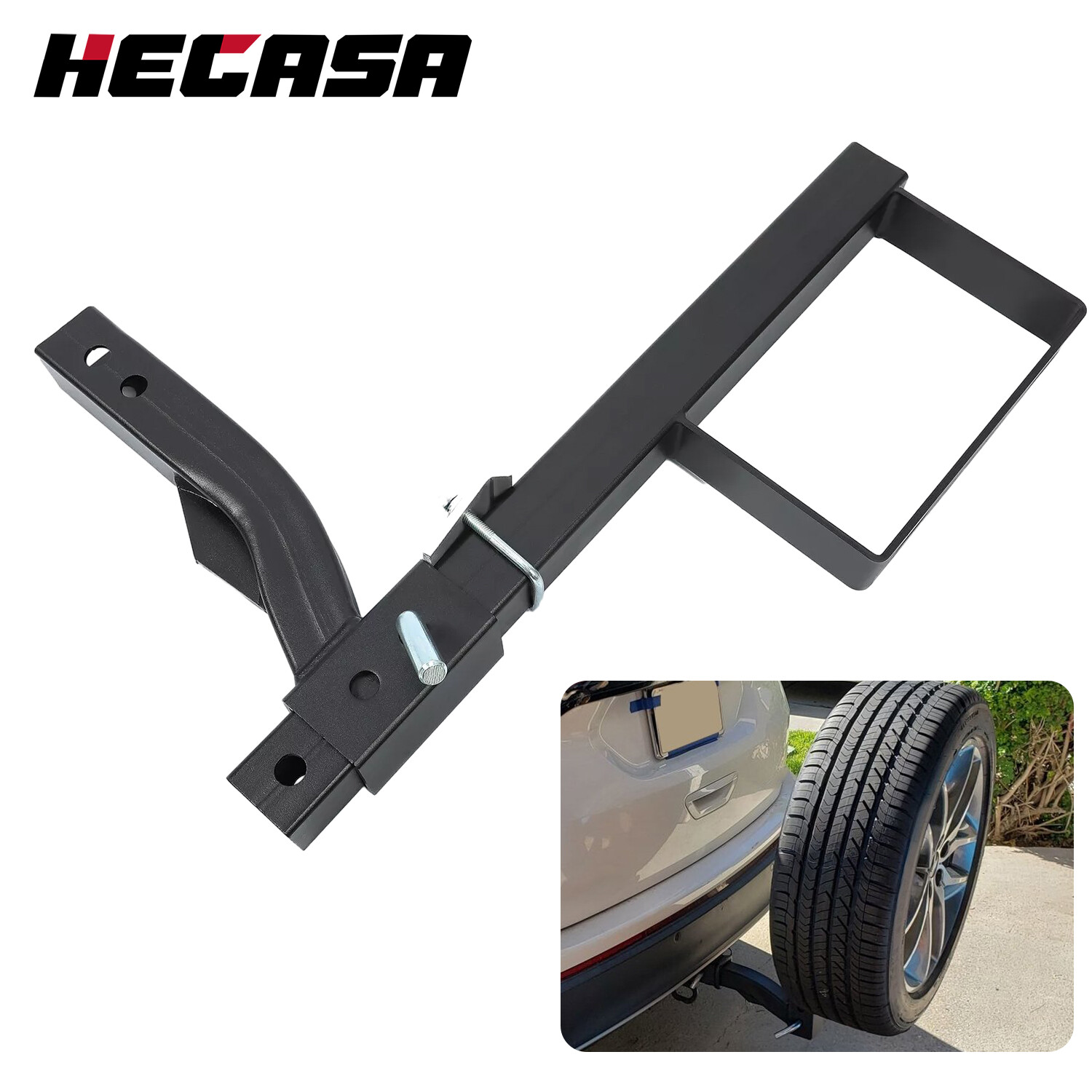 RV Truck Receiver Hitch Spare Tire Mount Heavy Duty Steel Fits all 2" receivers