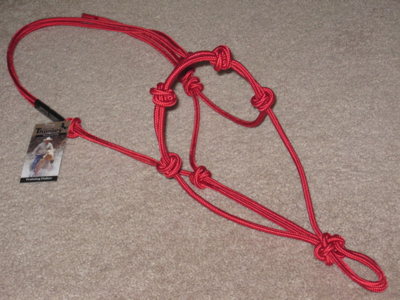 THOMEY NATURAL HORSE TRAINING~4 KNOT HALTER~ RED DRAFT SIZE ONLY