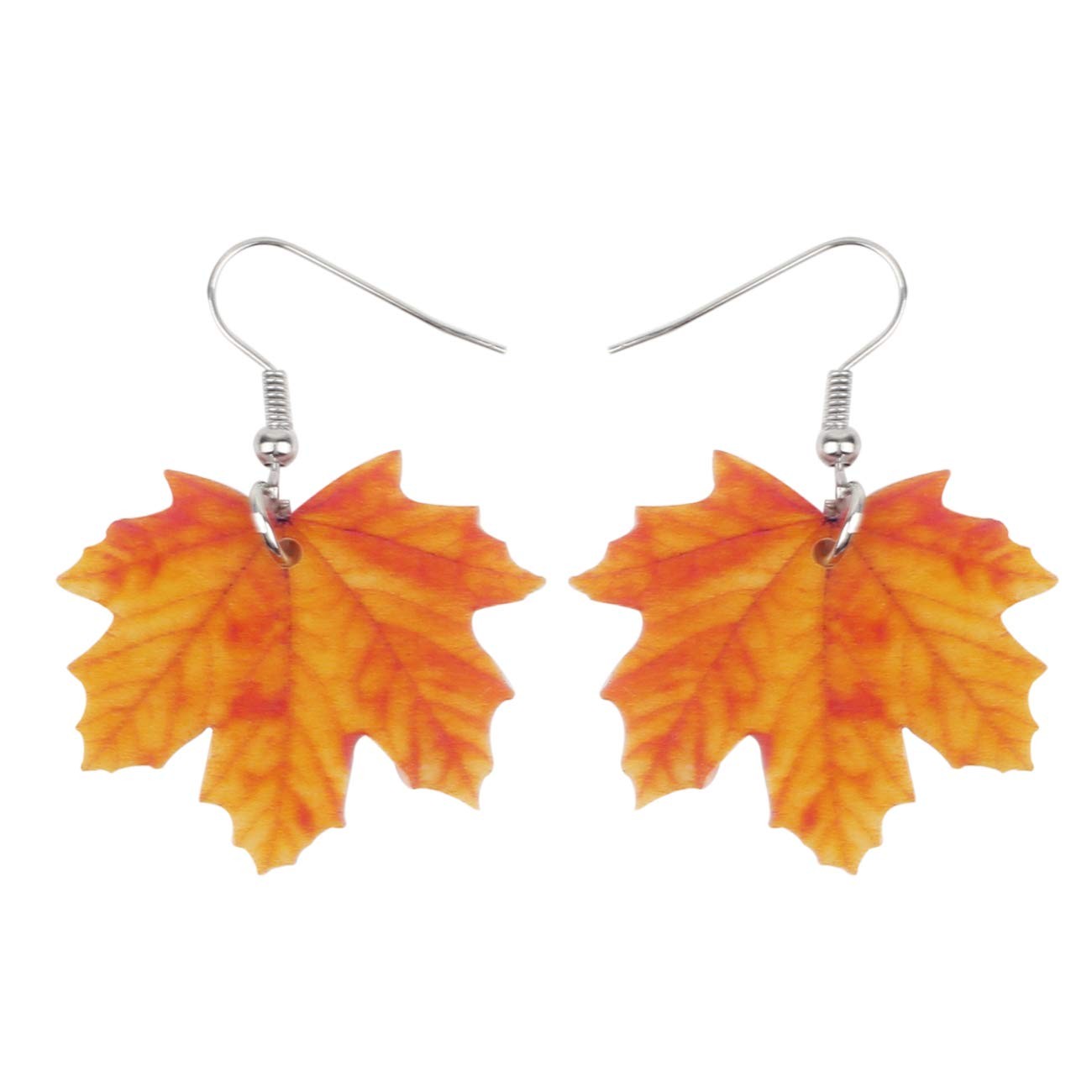 NEWEI Sweet Acrylic Maple Leaf Earrings Dangle Drop Fashion Season Multicolor