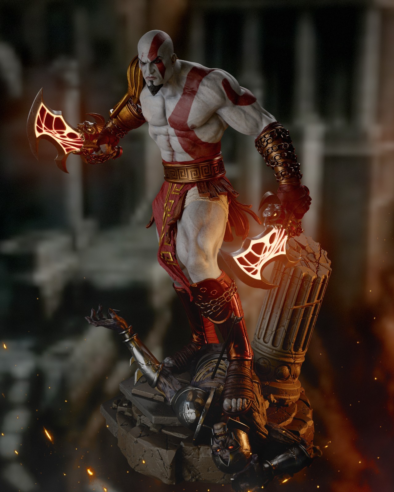 Kratos (1) 1/12 Unpainted 3D Printed resin model kit CA3d