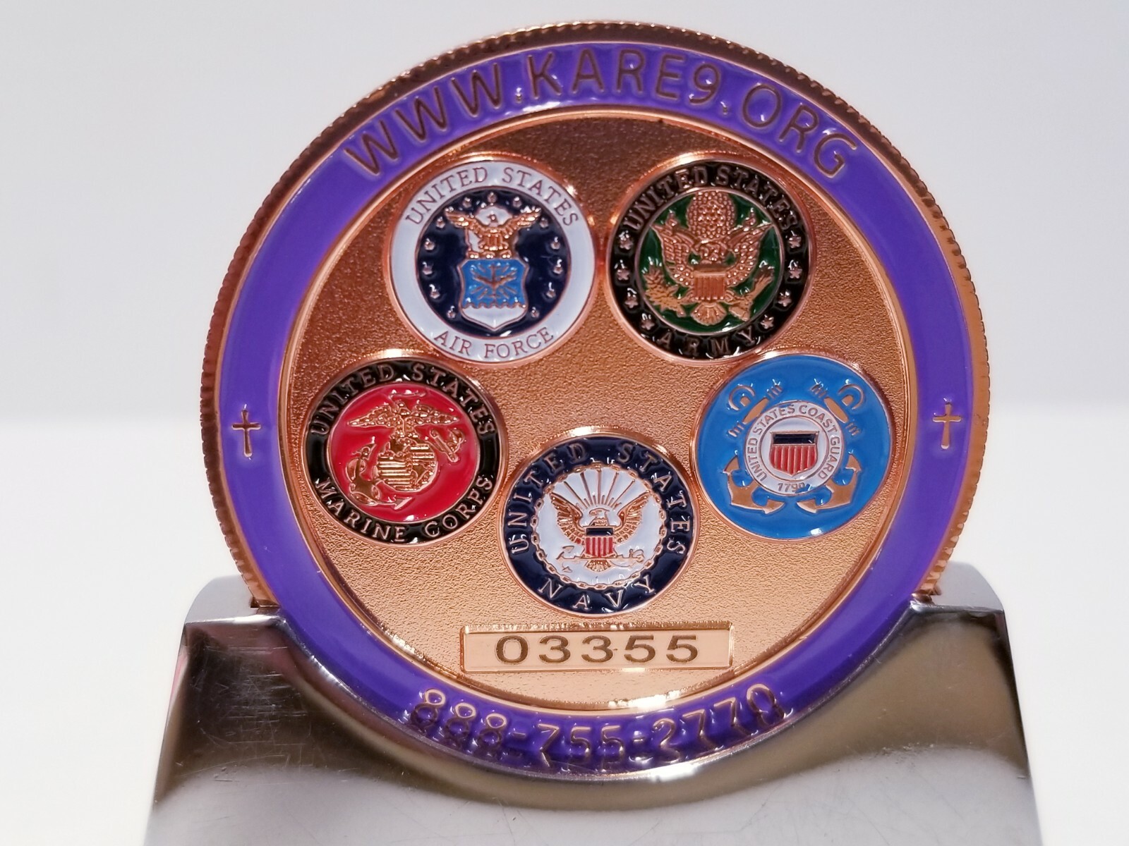 LCC Kare 9 Military Ministry Veterans Air Force Army Navy Marine Challenge Coin