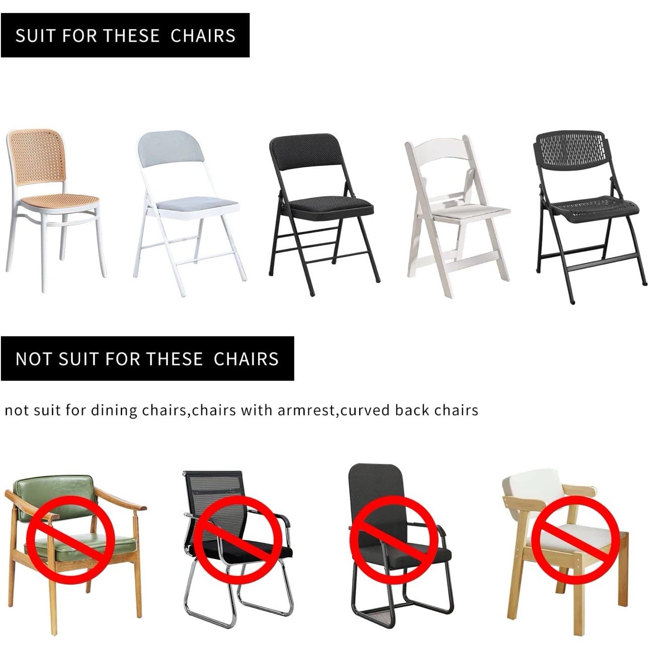 HAINARverS 30pc Stretch Spandex Folding Chair Covers Universal , White NEW