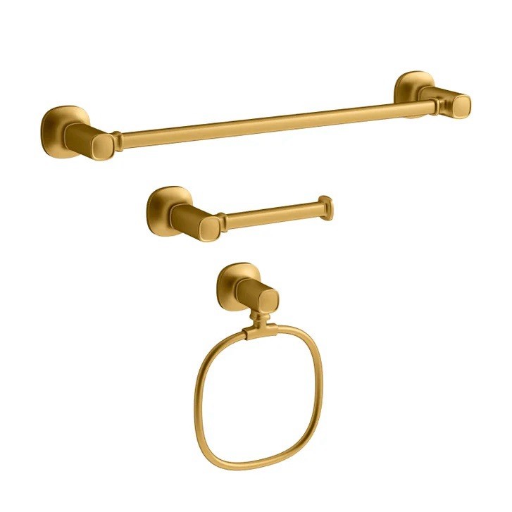 KOHLER Terzet R33796-2MB 3 Pc Bath Accessory Set Brushed Moderne Brass Gold New