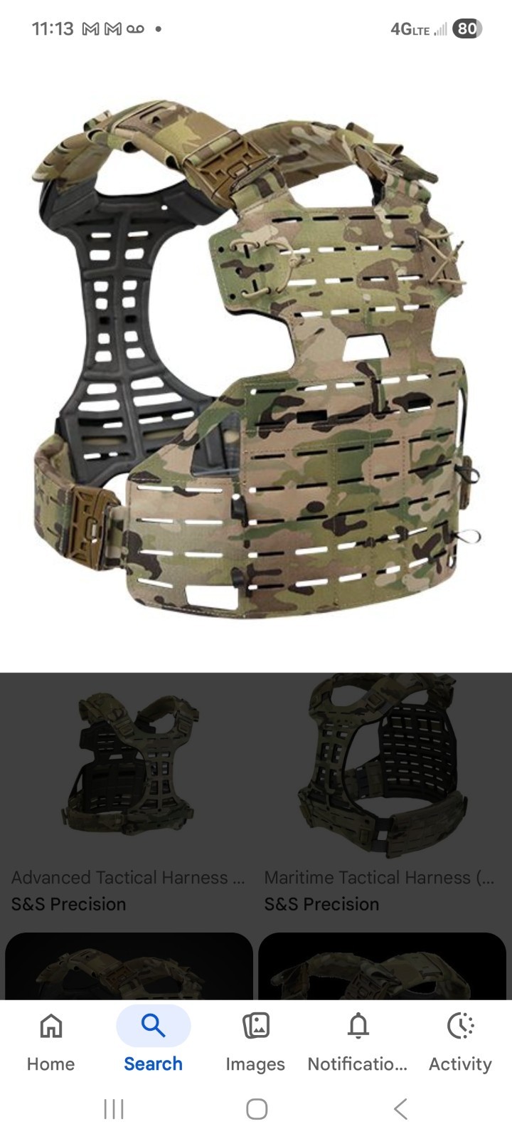 S&S Precision ADVANCED TACTICAL HARNESS MULTICAM DEVGRU VEST NEW SIZE 7