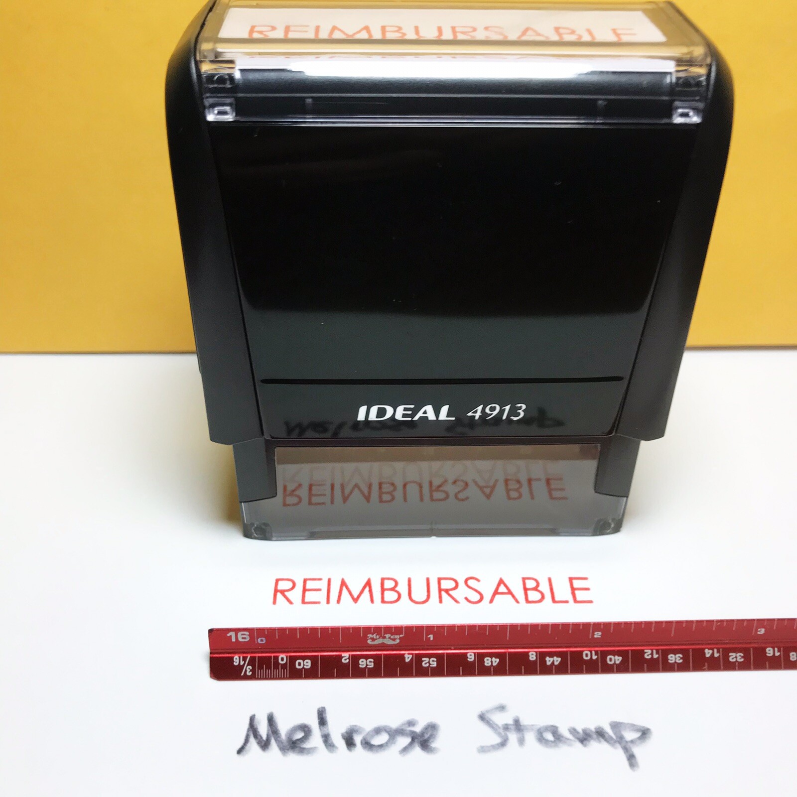 Reimbursable Rubber Stamp Red Ink Self Inking Ideal 4913