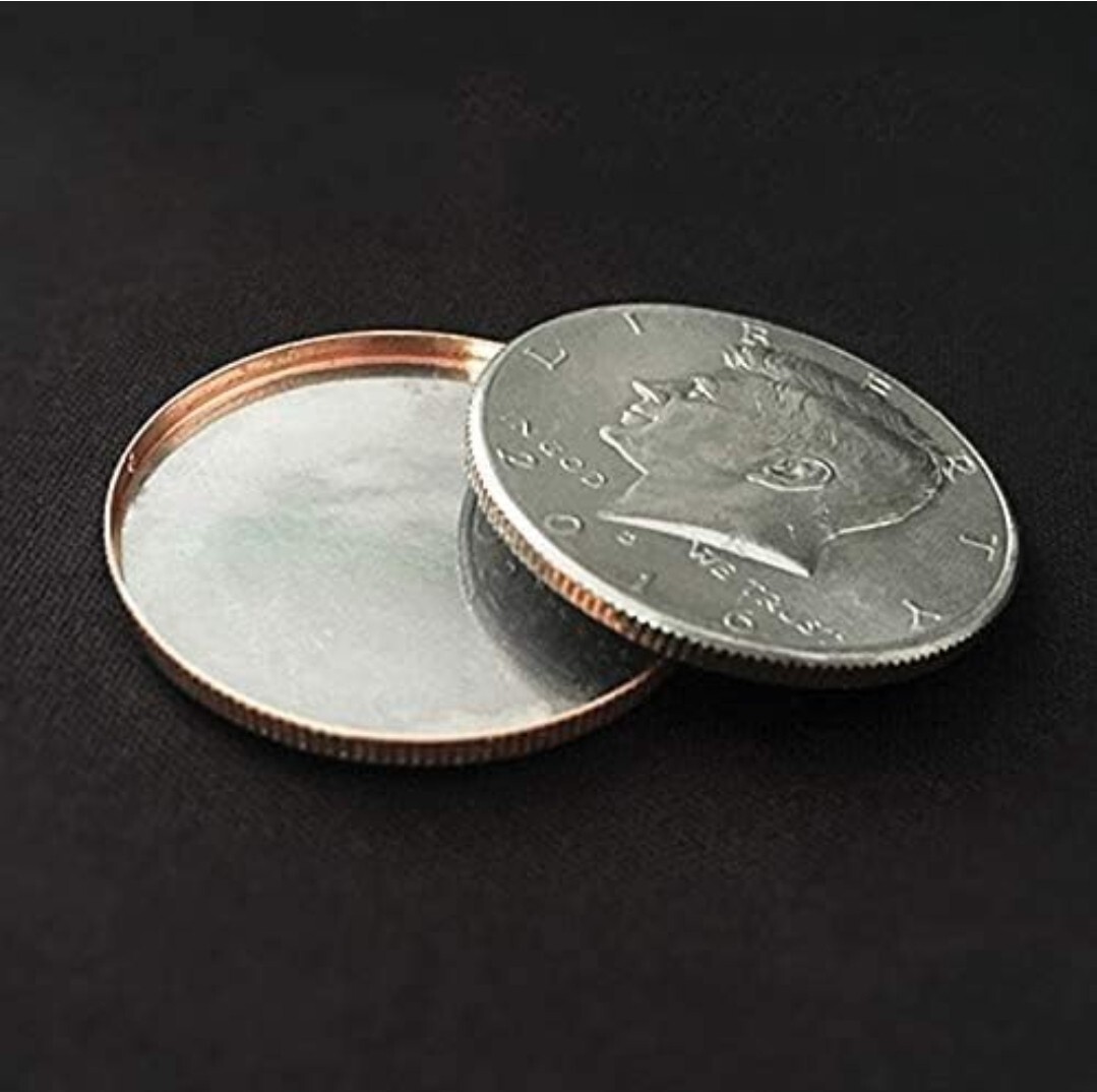 Magic Trick Expanded Shell Half Dollar Appearing Vanish Coin Magicians Prop T7