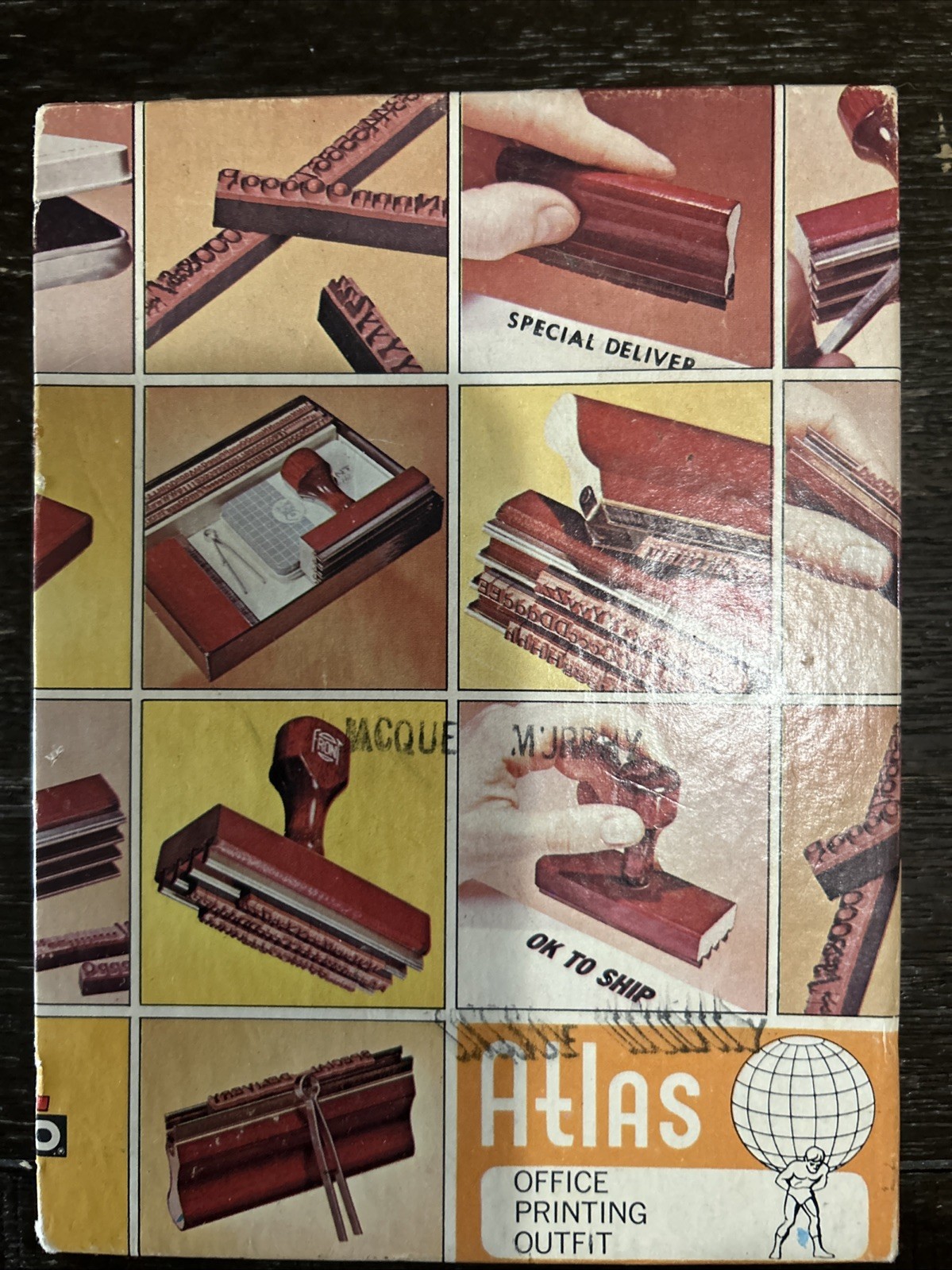 Vintage Cosco Atlas Office Printing Outfit Stamp Kit