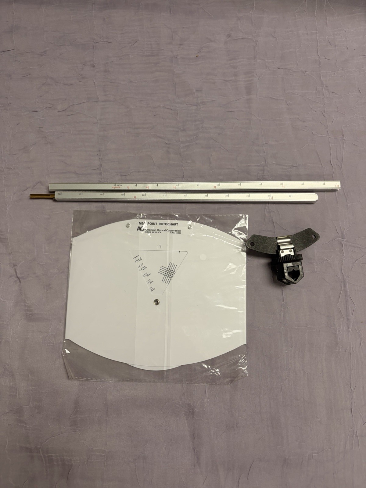 American Optical Manual Phoroptor Card, rod and clip