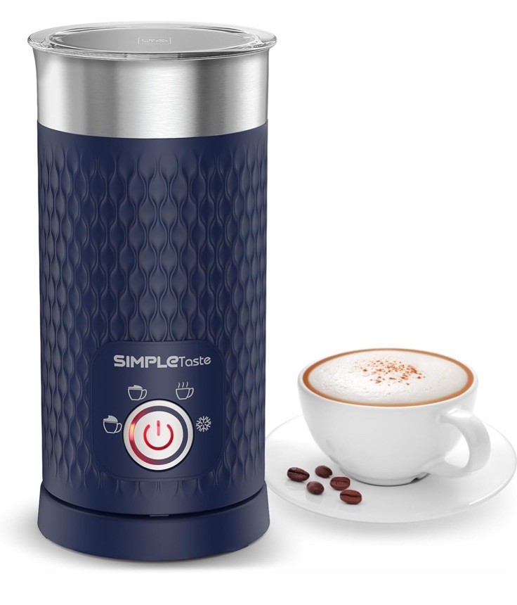 ❤️SIMPLETASTE Milk Frother, 4-in-1 Electric Milk Steamer,Automatic Warm & Cold