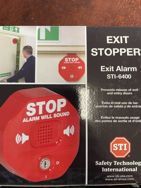 Safety Technology International STI-6400 Exit Stopper Exit Alarm NEW