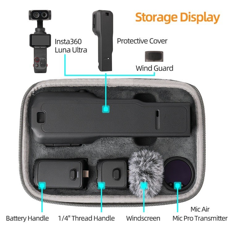 Combo Carry Case for Insta360 Luna Ultra