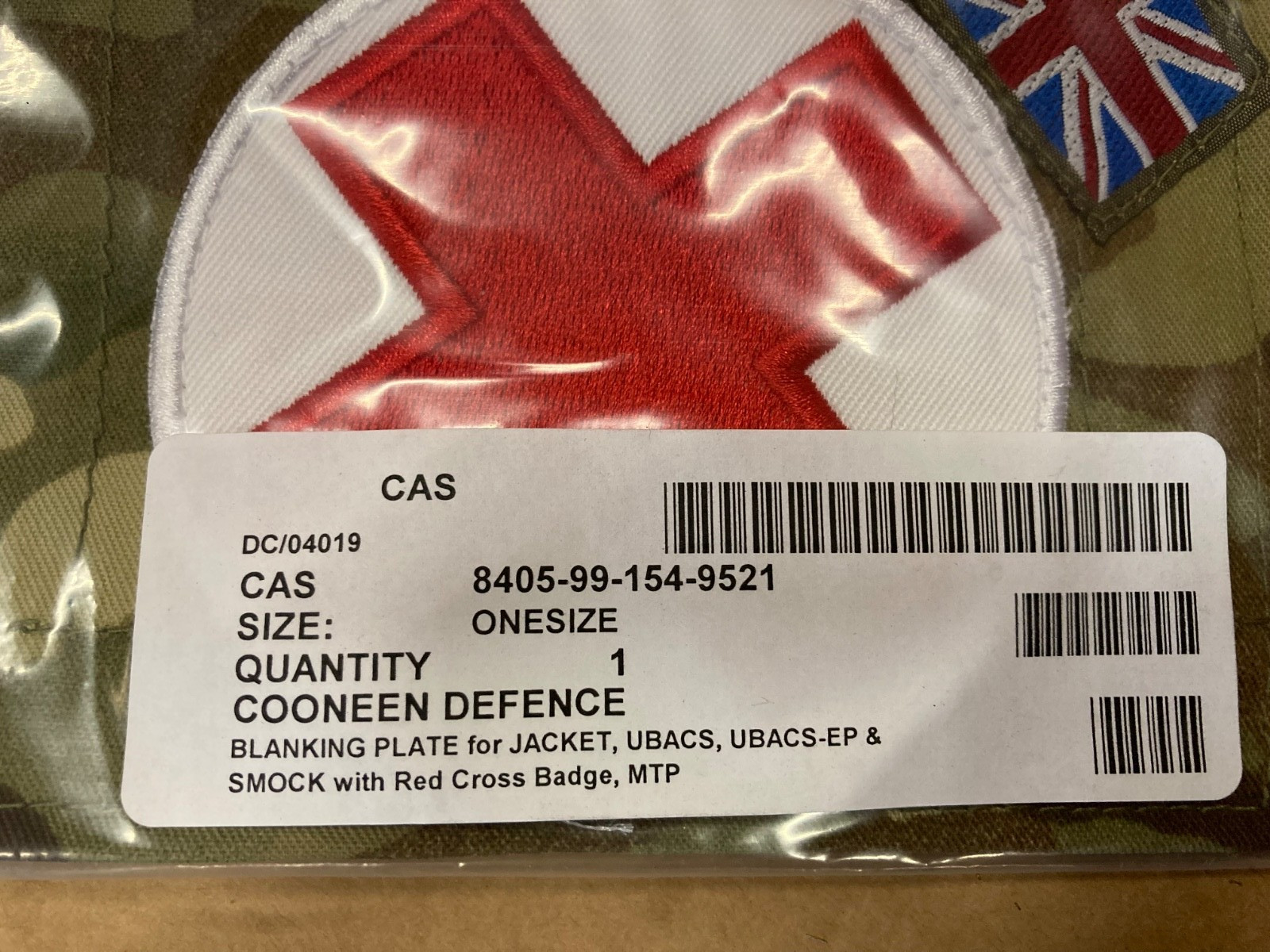 British Army Medic Patch MTP Blanking Tab First Aider