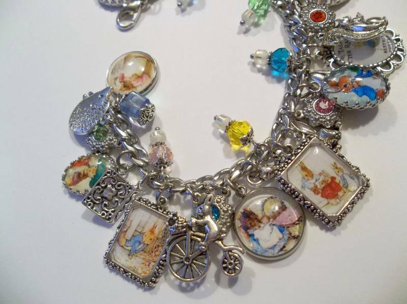 Classic Peter Rabbit Charm Bracelet Beatrix Potter Hand Crafted