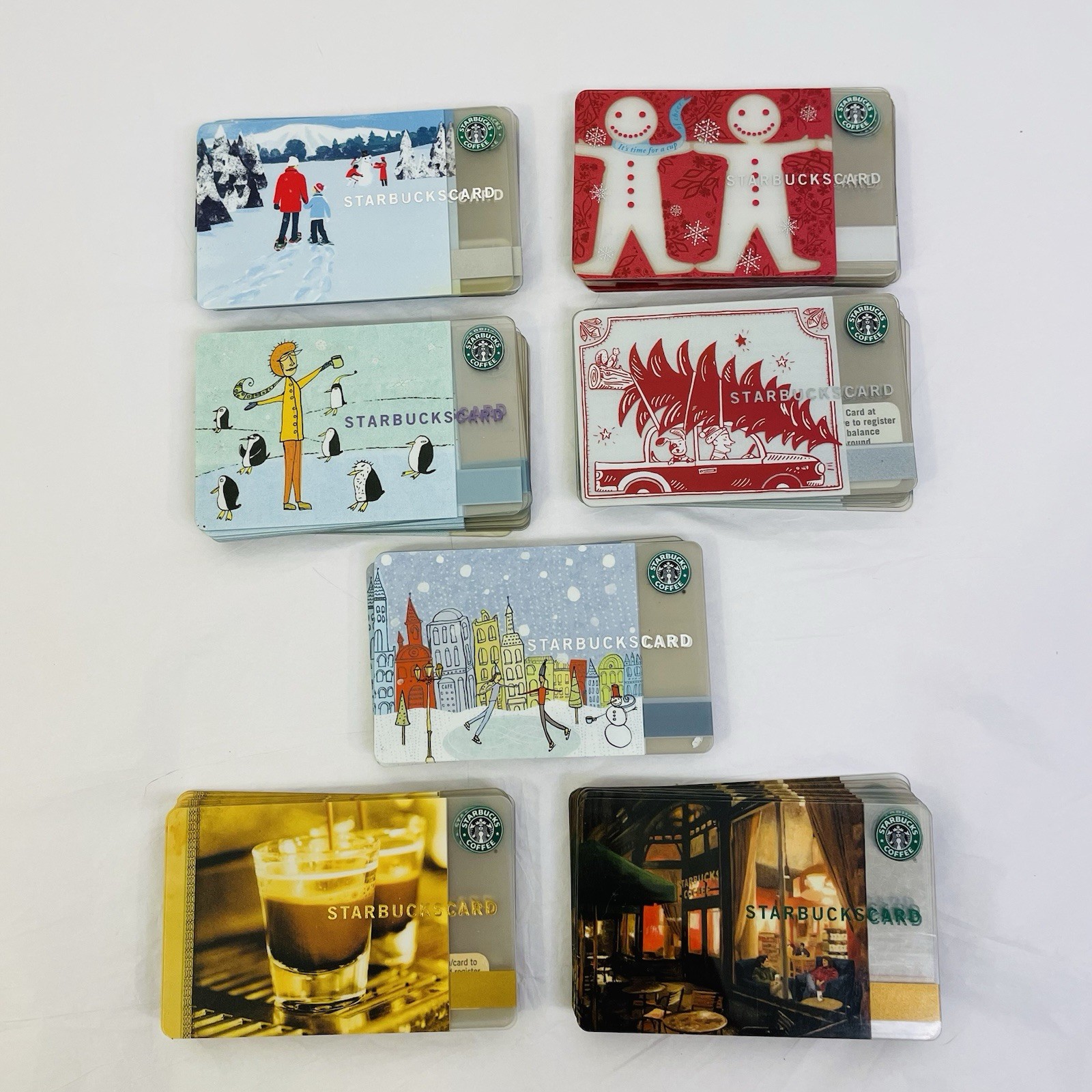 Starbucks Gift Cards No Value Crafts Blue & Red Winter Christmas Lot of 70 Lot W