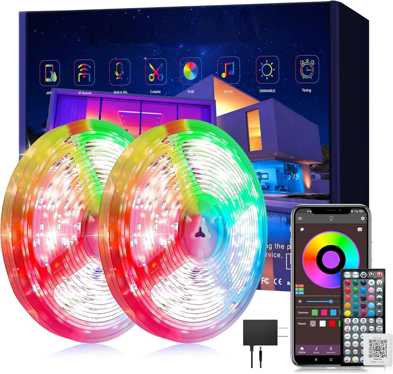 Led Lights for Bedroom 250Ft (2 Rolls of 125Ft) Color Changing RGB Led Strip Lig