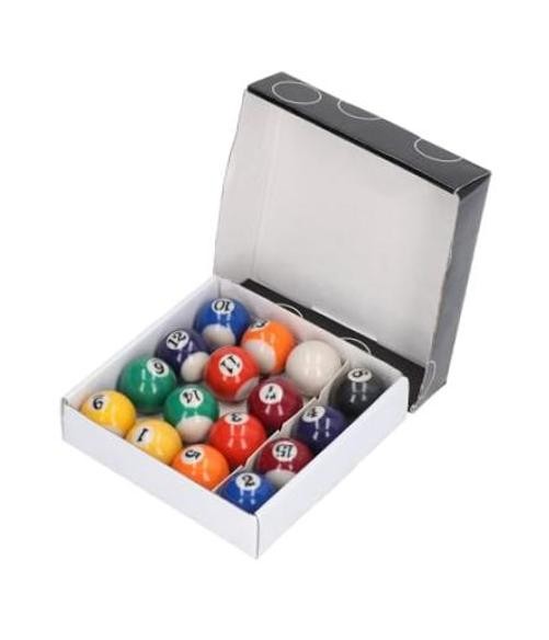 Mini Billiard Balls, 16 Pool Balls Set, 1-1/4" Pool Table Billiards, Resin