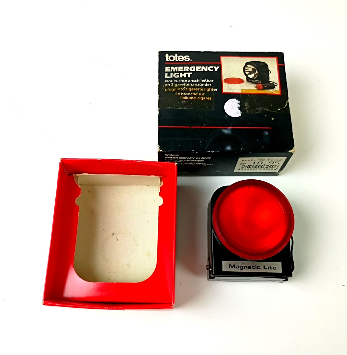 Totes Emergency Light Plugs into Cigarette Lighter Red Lens Vintage Auto Safety
