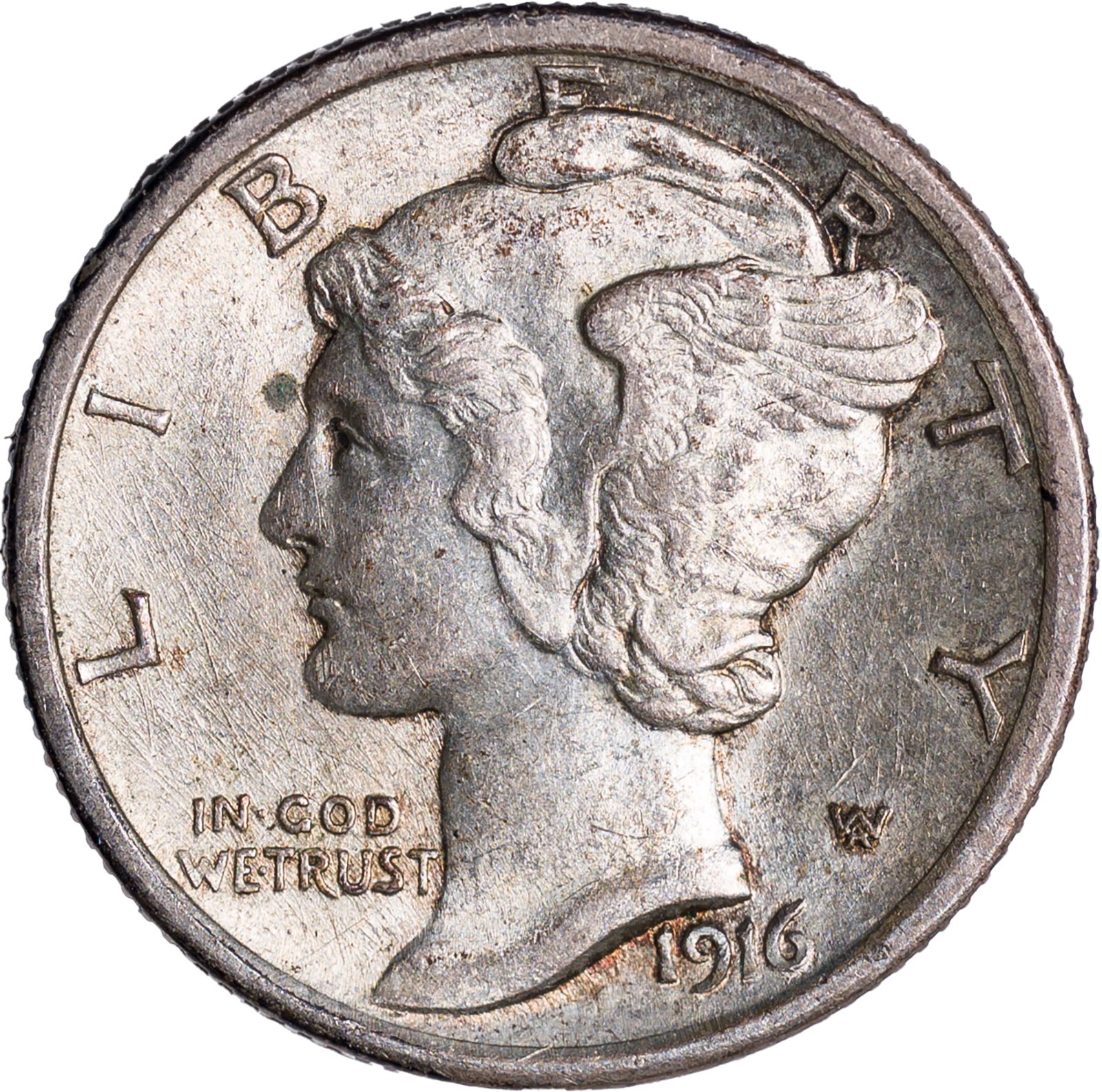 1916 Mercury Dime - Mint State Condition with Full Bands