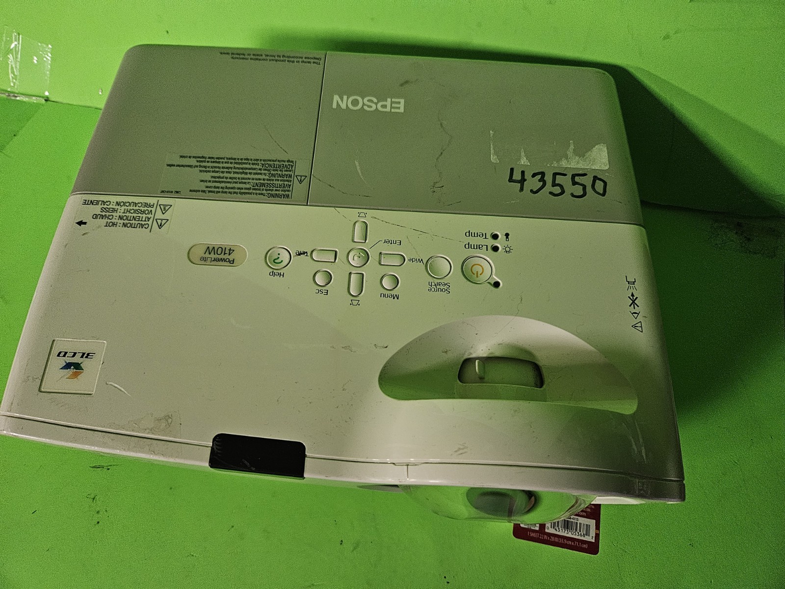 Epson PowerLite 410W LCD Projector H330A short throw 264h