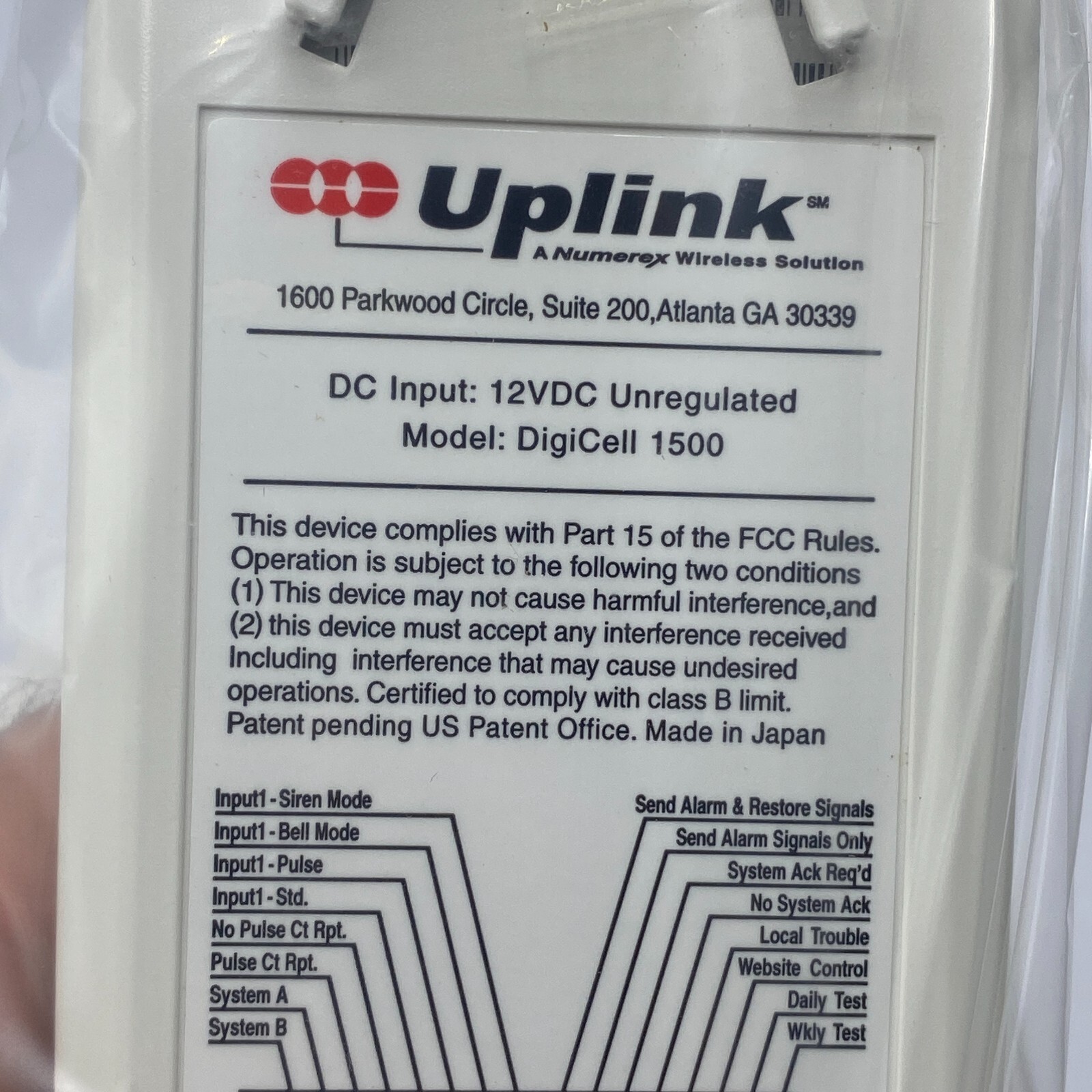 UPLINK Digicell 1500 Cellular Dial Alarm Security 888-9-UPLINK ⭐