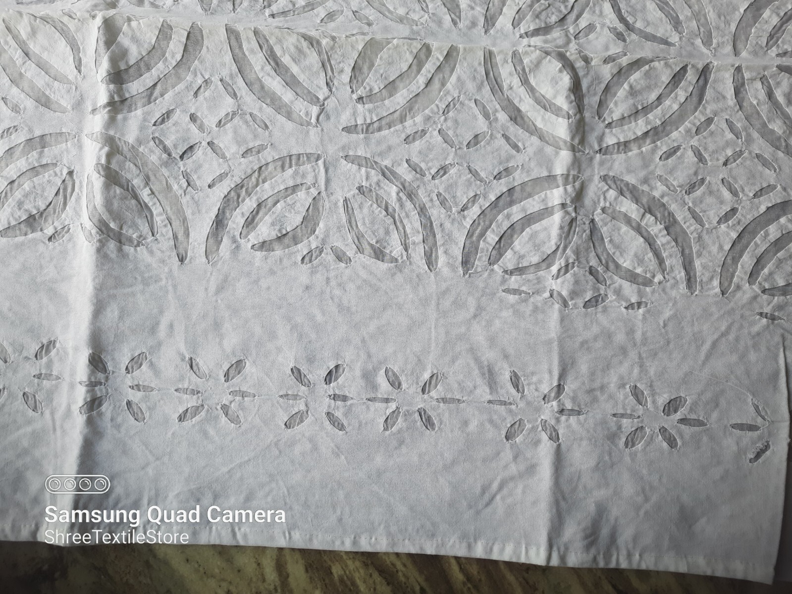 Organdy Cut-Worked Rectangle/Square/Round,Bedding Indian White Handmade Applique