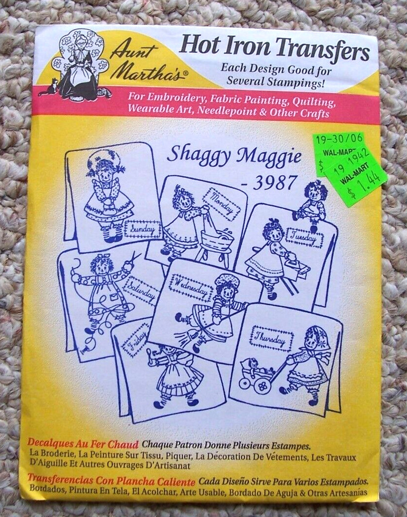 Vintage Aunt Martha's Hot Iron Transfer Pattern Shaggy Maggie #3987