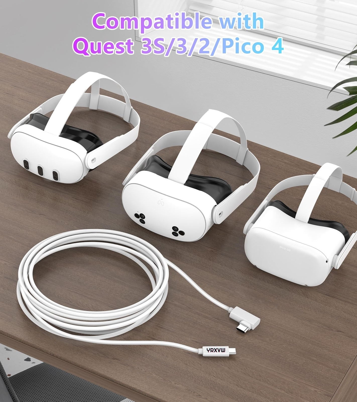 YRXVW Link Cable 10FT Compatible with Meta/Oculus Quest 3S, Quest 3, Quest 2/...