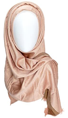 Women's Sparkling Metallic Pashmina Shawls and Wraps Long Party Scarf Solid C...