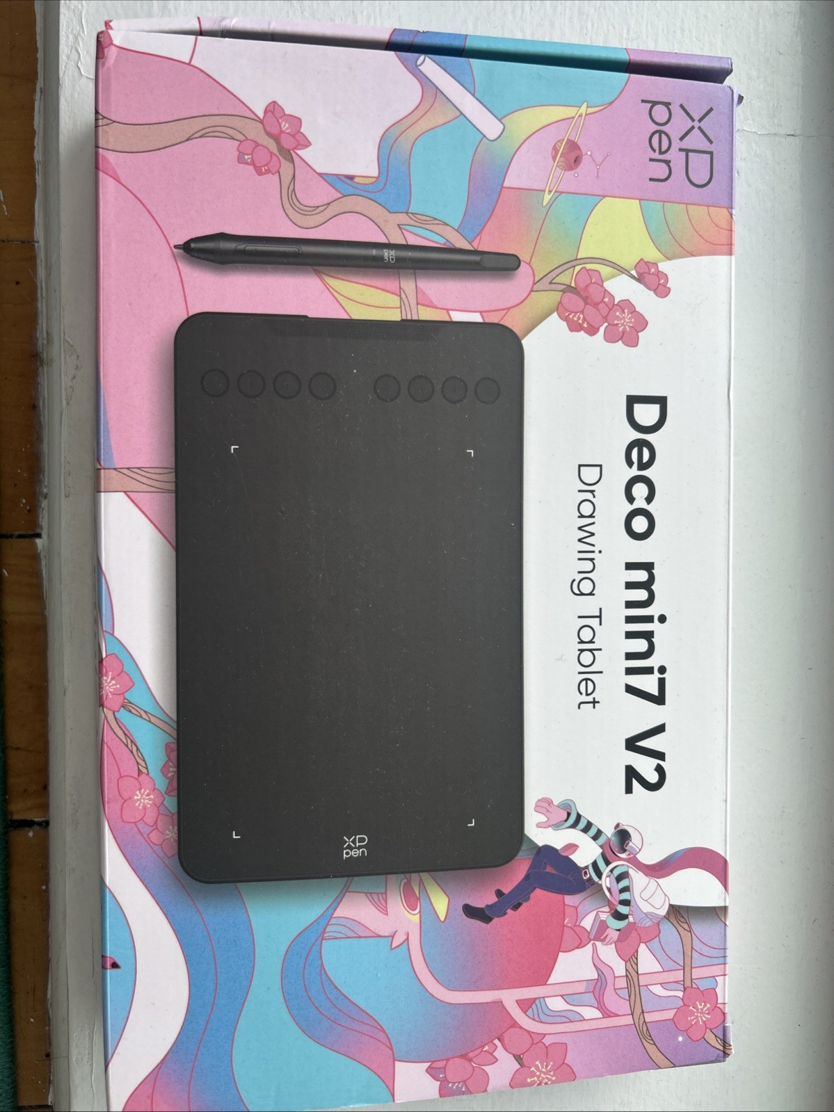 XPPen Deco Mini7 V2 Graphics Drawing Tablet 16384 Stylus 60° Tilt OSU Pen Tablet