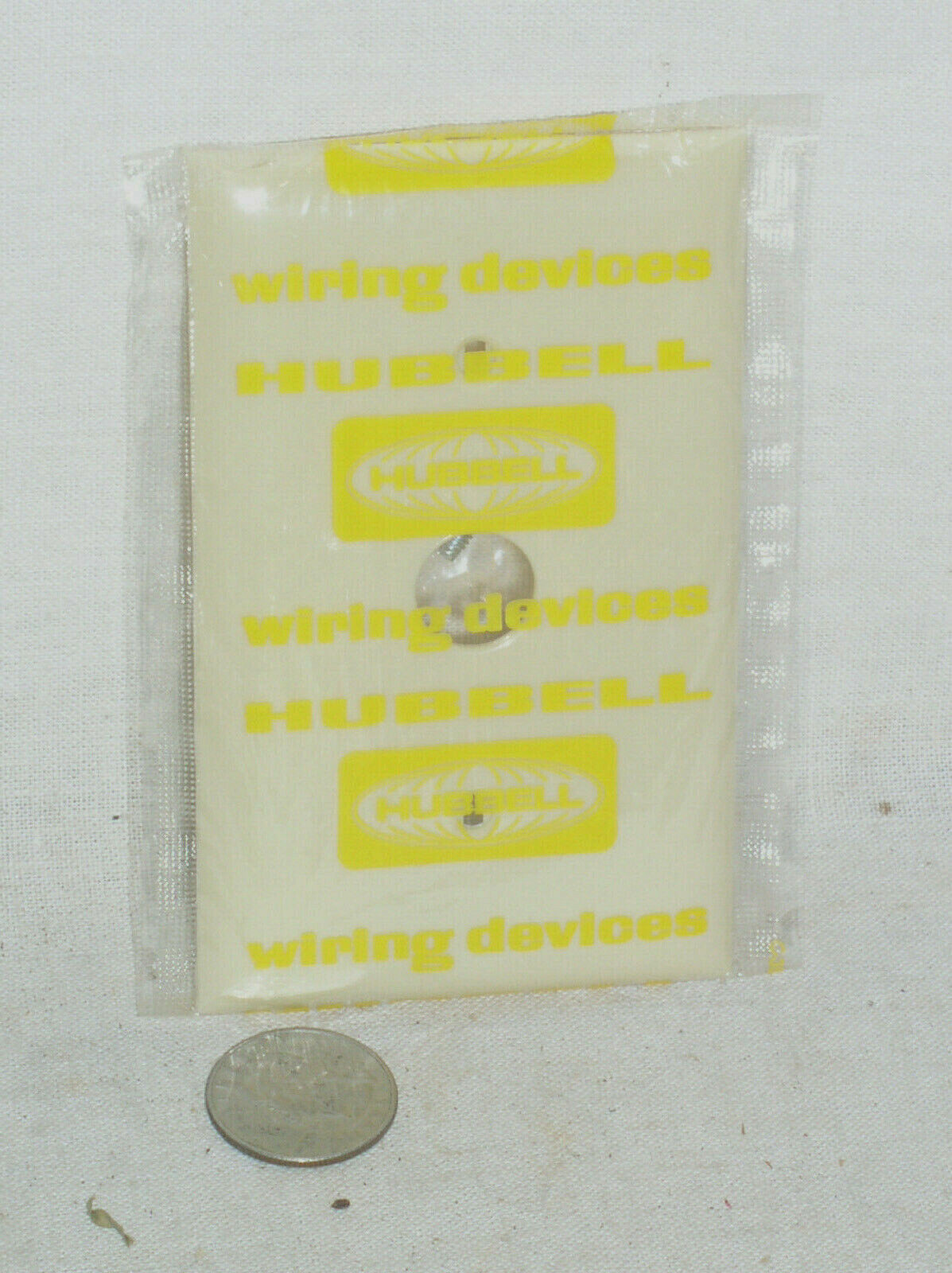 Hubbell P12 P-12 Ivory Smooth Plastic Wall Plate Cover .50" 1/2" Telephone Hole
