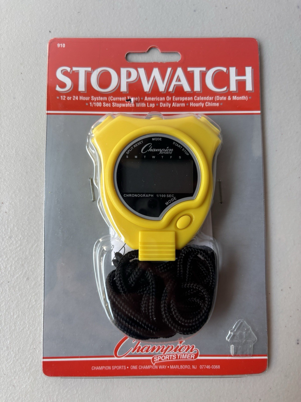 CHAMPION SPORTS STOPWATCH 910 Yellow - Brand New Sealed